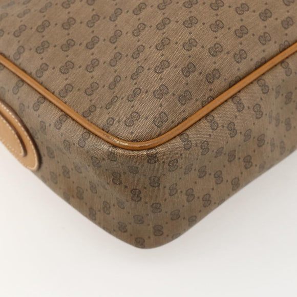 GUCCI Micro GG Supreme Shoulder Bag PVC Beige Gold Auth 175292