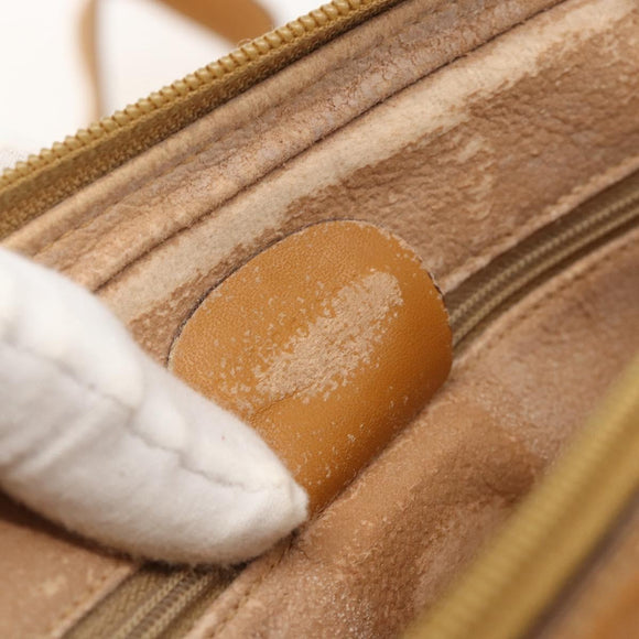 GUCCI Micro GG Supreme Shoulder Bag PVC Beige Gold Auth 175292