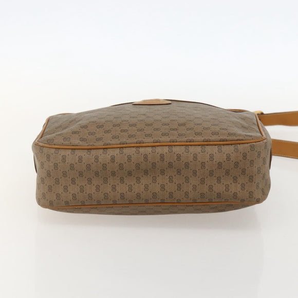 GUCCI Micro GG Supreme Shoulder Bag PVC Beige Gold Auth 175292