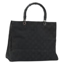 GUCCI GG Canvas Bamboo Tote Bag Black Silver 002 1010 2404 Auth 175294-1
