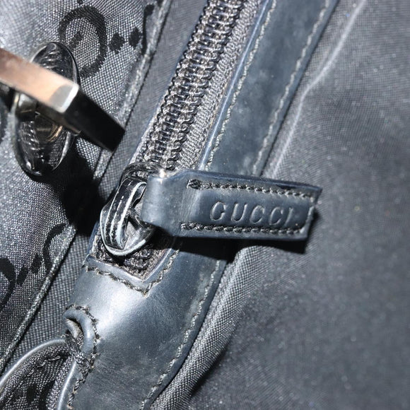 GUCCI GG Canvas Bamboo Tote Bag Black Silver 002 1010 2404 Auth 175294