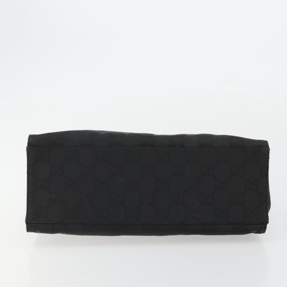 GUCCI GG Canvas Bamboo Tote Bag Black Silver 002 1010 2404 Auth 175294