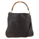 GUCCI Bamboo Shoulder Bag Leather 2way Brown Gold 001 0166 1577 Auth 175295-1