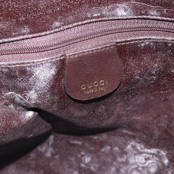 GUCCI Bamboo Shoulder Bag Leather 2way Brown Gold 001 0166 1577 Auth 175295