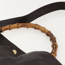 GUCCI Bamboo Shoulder Bag Leather 2way Brown Gold 001 0166 1577 Auth 175295-14