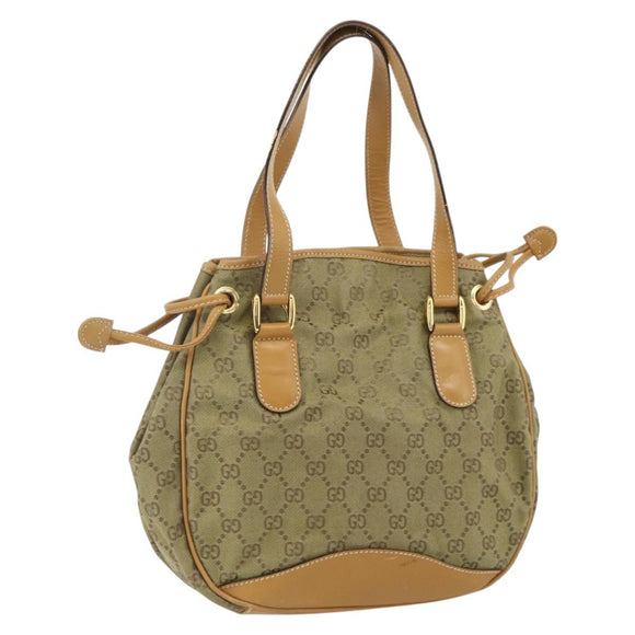 GUCCI GG Canvas Hand Bag Beige Gold 000 2854 0282 Auth 175296