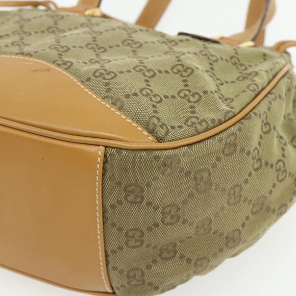 GUCCI GG Canvas Hand Bag Beige Gold 000 2854 0282 Auth 175296