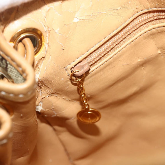 GUCCI GG Canvas Hand Bag Beige Gold 000 2854 0282 Auth 175296