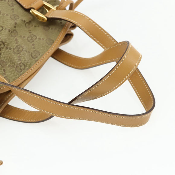 GUCCI GG Canvas Hand Bag Beige Gold 000 2854 0282 Auth 175296