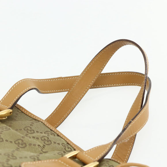 GUCCI GG Canvas Hand Bag Beige Gold 000 2854 0282 Auth 175296