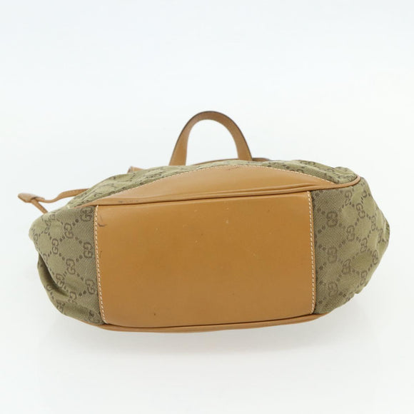 GUCCI GG Canvas Hand Bag Beige Gold 000 2854 0282 Auth 175296