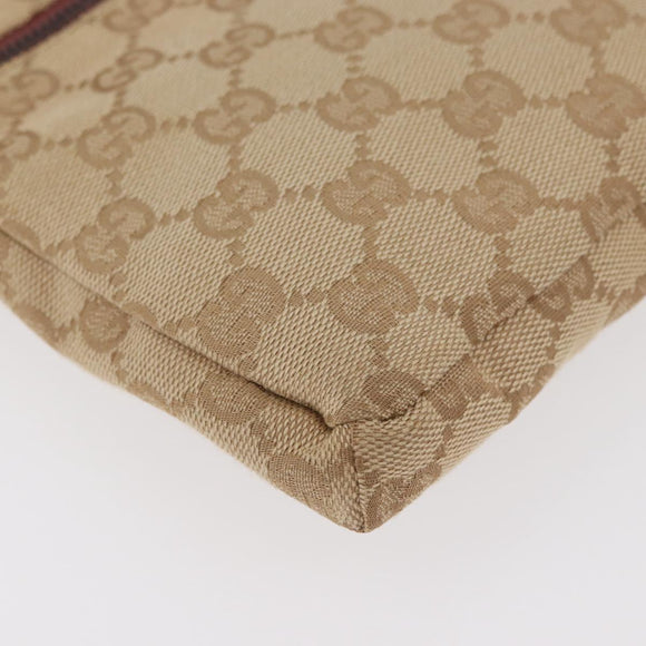 GUCCI GG Canvas Sherry Line Waist bag Beige Silver pink 28566 Auth 175298