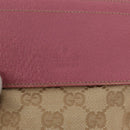 GUCCI GG Canvas Sherry Line Waist bag Beige Silver pink 28566 Auth 175298-16