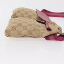 GUCCI GG Canvas Sherry Line Waist bag Beige Silver pink 28566 Auth 175298-4