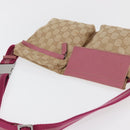 GUCCI GG Canvas Sherry Line Waist bag Beige Silver pink 28566 Auth 175298-6
