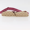 GUCCI GG Canvas Sherry Line Waist bag Beige Silver pink 28566 Auth 175298-9