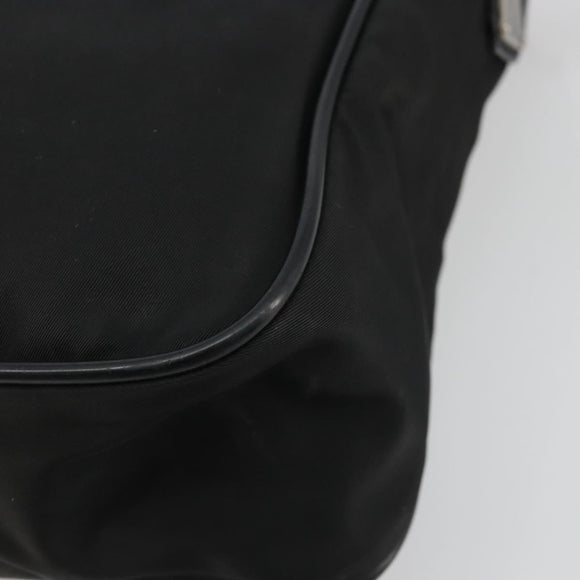 PRADA Shoulder Bag Nylon Black Silver Auth 175300