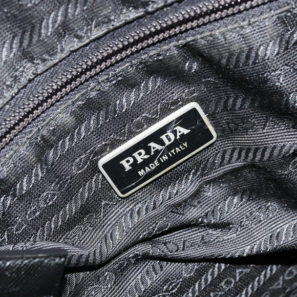 PRADA Shoulder Bag Nylon Black Silver Auth 175300