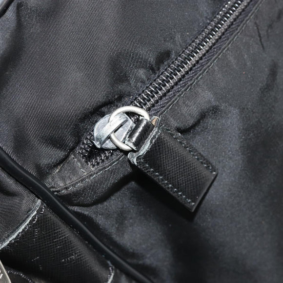 PRADA Shoulder Bag Nylon Black Silver Auth 175300