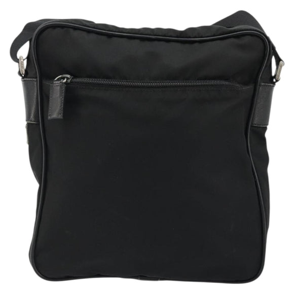 PRADA Shoulder Bag Nylon Black Silver Auth 175300