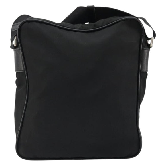 PRADA Shoulder Bag Nylon Black Silver Auth 175300