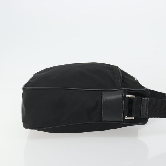 PRADA Shoulder Bag Nylon Black Silver Auth 175300