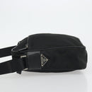 PRADA Shoulder Bag Nylon Black Silver Auth 175300-4