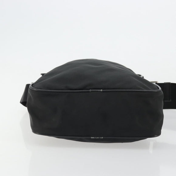 PRADA Shoulder Bag Nylon Black Silver Auth 175300