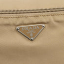 PRADA Shoulder Bag Nylon Beige Silver Auth 175301-18