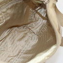 PRADA Shoulder Bag Nylon Beige Silver Auth 175301-20