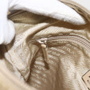 PRADA Shoulder Bag Nylon Beige Silver Auth 175301-22