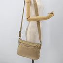 PRADA Shoulder Bag Nylon Beige Silver Auth 175301-25