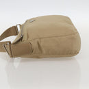 PRADA Shoulder Bag Nylon Beige Silver Auth 175301-3