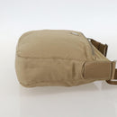 PRADA Shoulder Bag Nylon Beige Silver Auth 175301-4