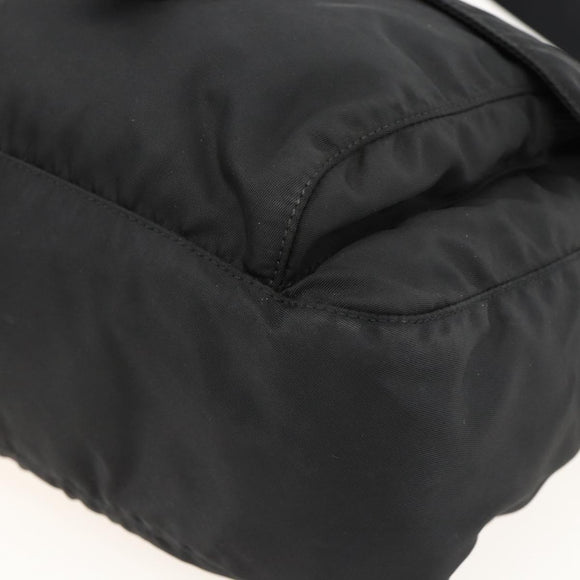 PRADA Shoulder Bag Nylon Black Silver Auth 175302