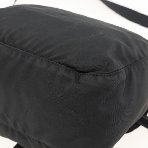 PRADA Shoulder Bag Nylon Black Silver Auth 175302