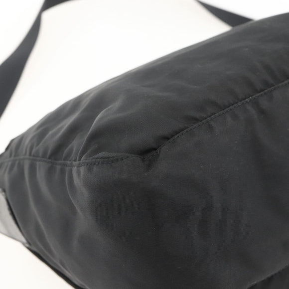 PRADA Shoulder Bag Nylon Black Silver Auth 175302