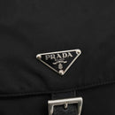 PRADA Shoulder Bag Nylon Black Silver Auth 175302-19