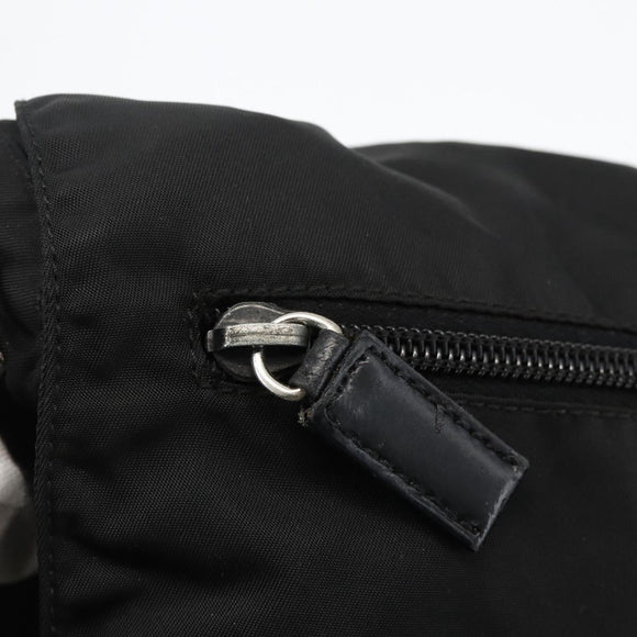 PRADA Shoulder Bag Nylon Black Silver Auth 175302