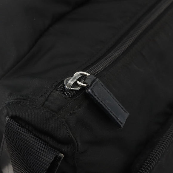 PRADA Shoulder Bag Nylon Black Silver Auth 175302