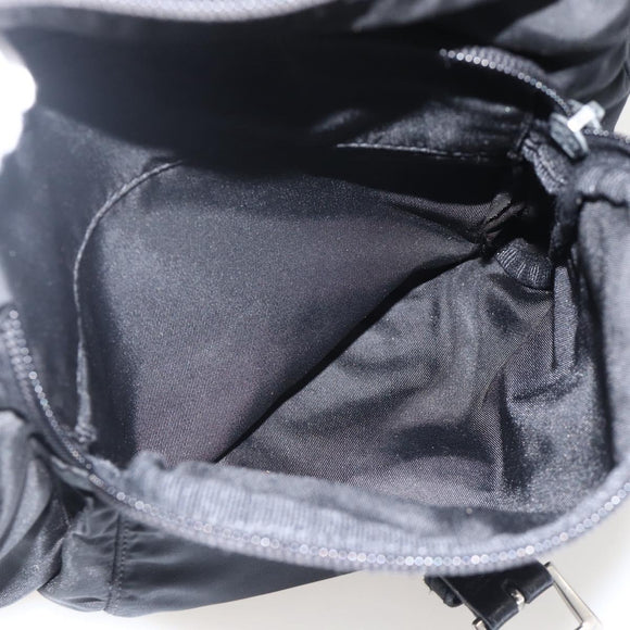 PRADA Shoulder Bag Nylon Black Silver Auth 175302