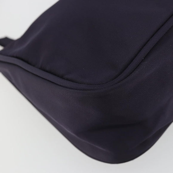 PRADA Pouch Hand Bag Nylon Purple Silver Auth 175303