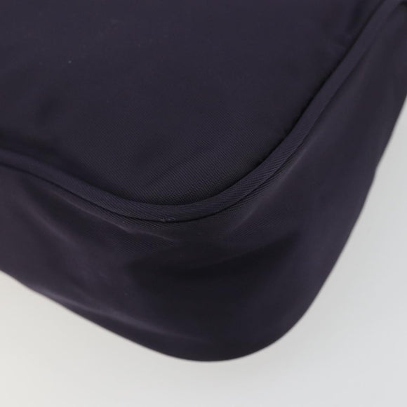 PRADA Pouch Hand Bag Nylon Purple Silver Auth 175303