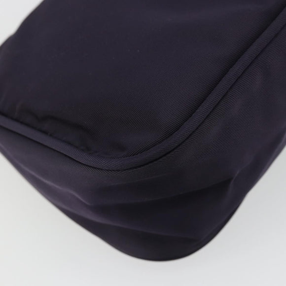 PRADA Pouch Hand Bag Nylon Purple Silver Auth 175303