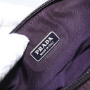PRADA Pouch Hand Bag Nylon Purple Silver Auth 175303-18