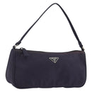 PRADA Pouch Hand Bag Nylon Purple Silver Auth 175303-1