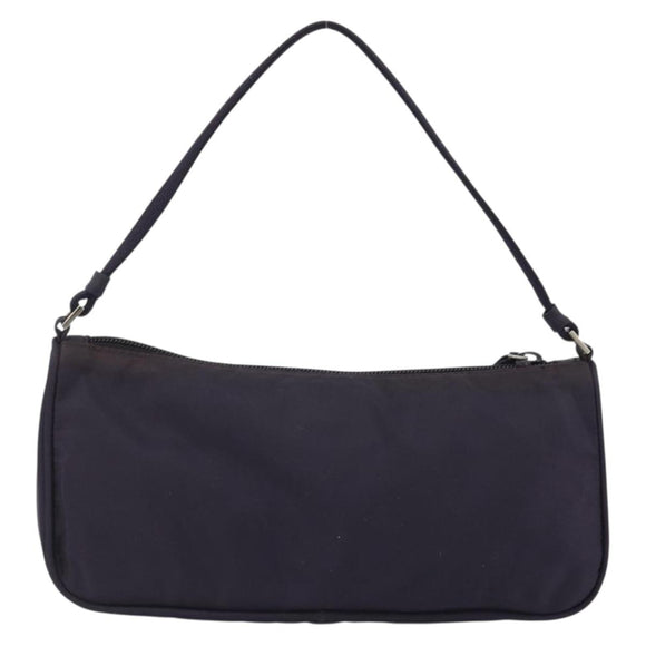 PRADA Pouch Hand Bag Nylon Purple Silver Auth 175303