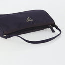 PRADA Pouch Hand Bag Nylon Purple Silver Auth 175303-7