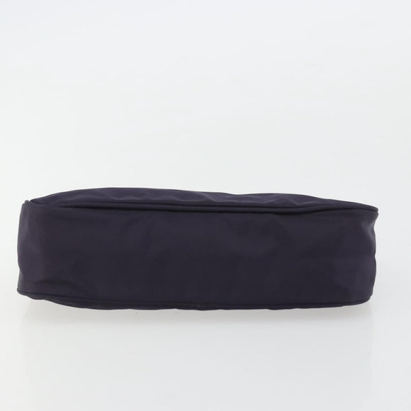 PRADA Pouch Hand Bag Nylon Purple Silver Auth 175303