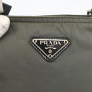 PRADA Shoulder Bag Nylon Gray Silver Auth 175304-17